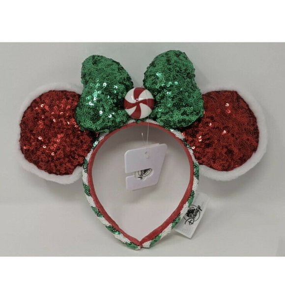 Disney Parks Candy Cane Holiday Minnie Ears